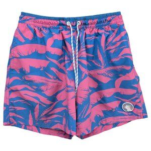 Chubbies Palm Springers Swim Trunks Mens Blue Pink Lined 5.5" Swimsuit Size S